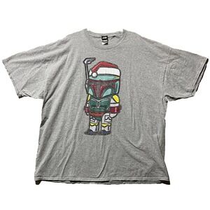 Star Wars‎ The Mandalorian Boba Fett Shirt 4X Logo Portrait Santa Holiday